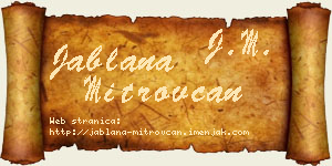 Jablana Mitrovčan vizit kartica
